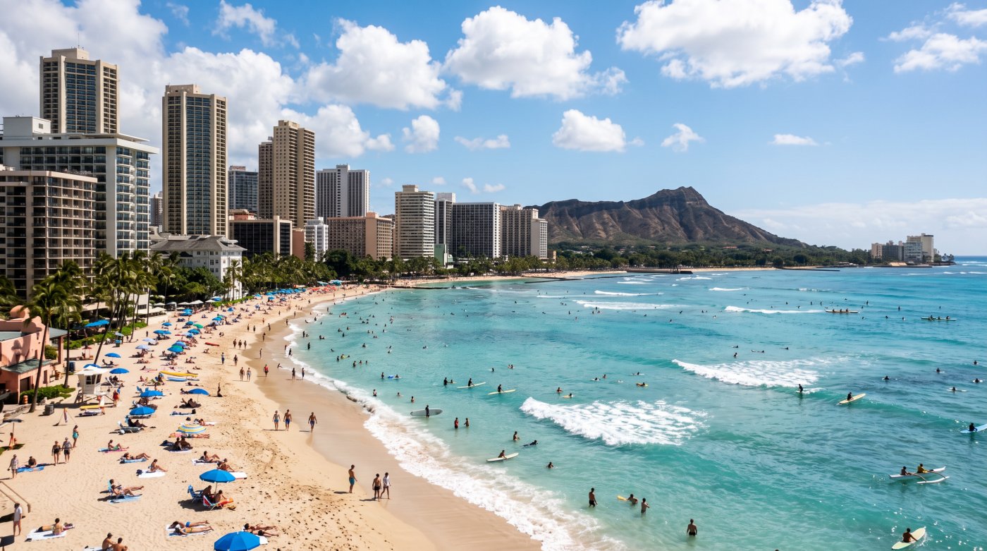 Waikiki coastline