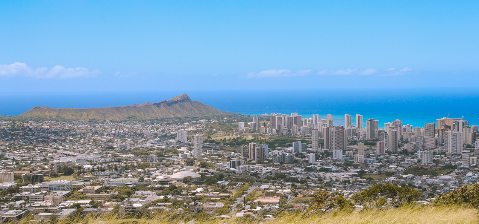 The Honolulu coastline on Oahu