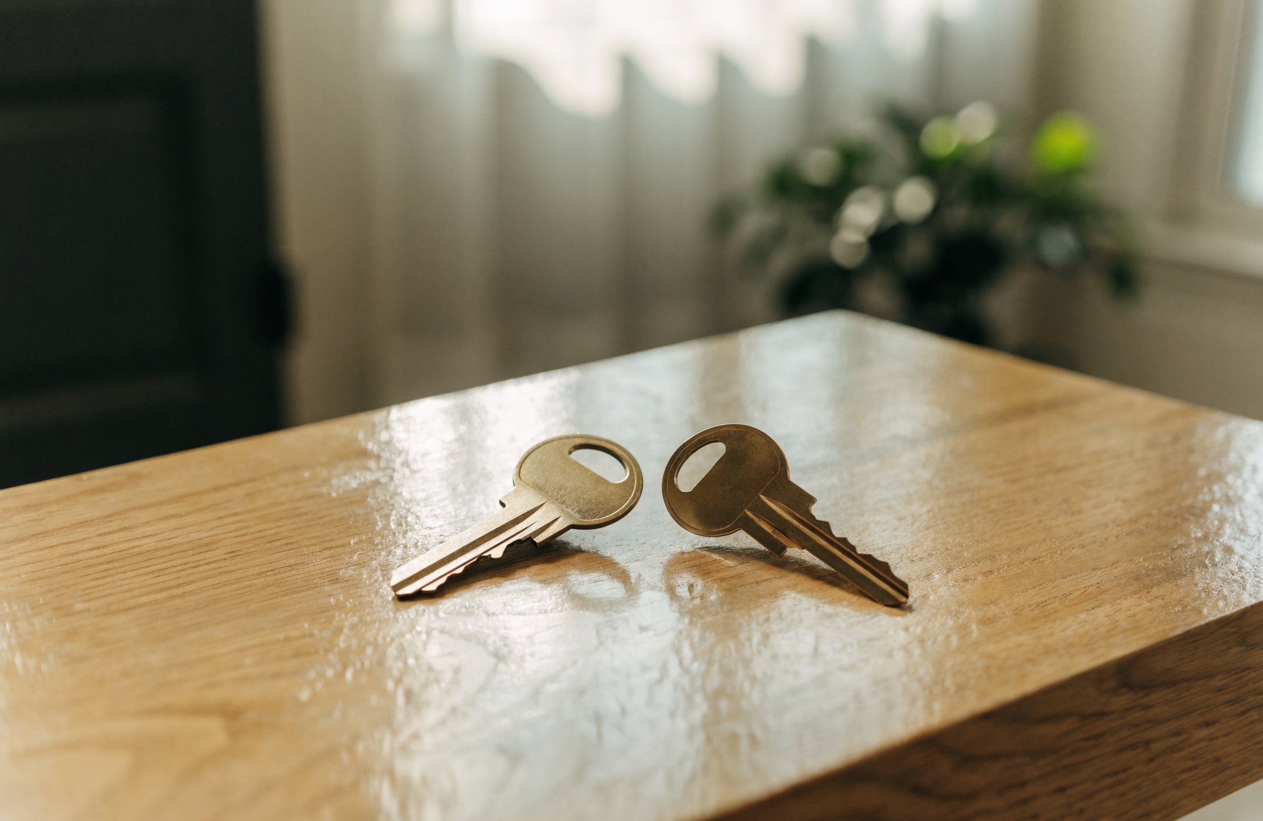 Two house keys representing long-term and short-term rental strategies.